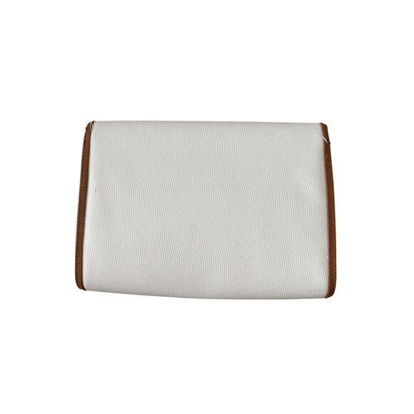 Vintage Capezio White & Tan Envelope Shoulder Bag - Picture 9 of 9